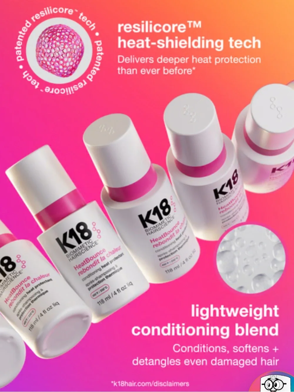 (2) K18 HeatBounce Conditioning Heat Protectant - Full Size 4 fl oz